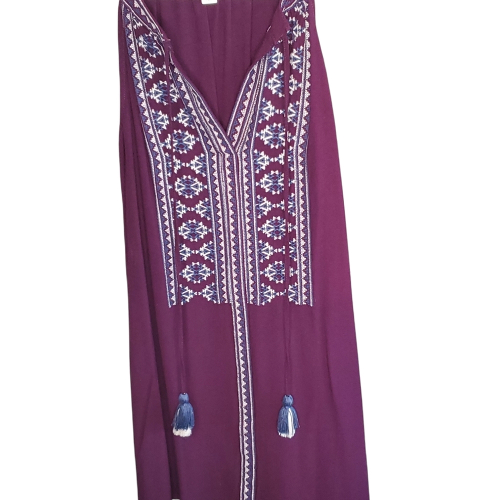 Wine Color Casual Dress S